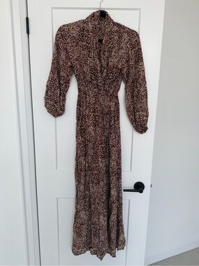 Natalie Martin Brown Floral Maxi Dress